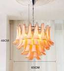 Axyaa Glass Petal Chandelier: Modern Luxury Pendant for Dining Living Bedroom