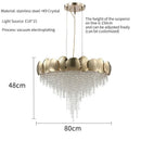 Axyaa Gold K9 Crystal Pendant Light for Bedroom Living Room Dining Kitchen