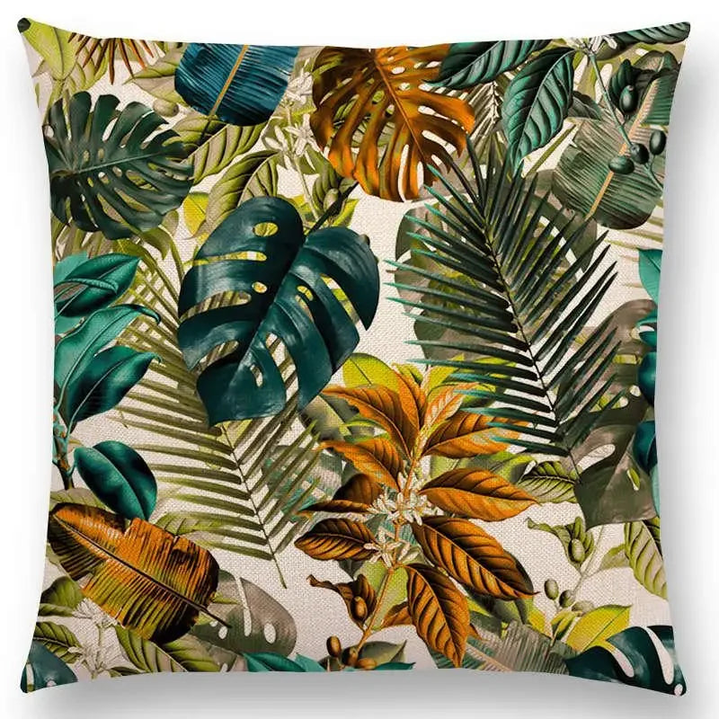 Axyaa Tropical Jungle Garden Throw Pillow Covers