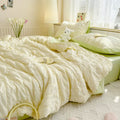 Axyaa Seersucker Quilted Summer Comforter | Machine Washable Refreshing Blanket