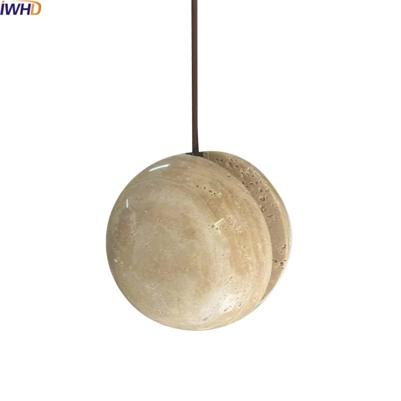 Axyaa Travertine LED Pendant Lights Natural Stone Hanging Lamp