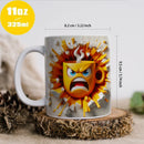 Axyaa Ceramic Coffee Mug 350ml: Fun Emoticons Design, Perfect for Home and Office