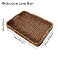 Axyaa Rattan Basket Tray for Breakfast Food Bread Cake Fruit Vegetable Storage