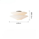 French Cream Ceiling Light Fixture - Axyaa Fabric Lamp for Living Room Bedroom