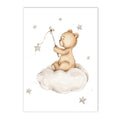 Axyaa Cute Bear Baby Name Wall Art Canvas Print Nursery Decor