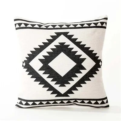 Axyaa Nordic Linen Sofa Cushions Cover Grey Bohemian Ethnic Throw Pillows Cover