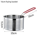 Axyaa Stainless Steel Fry Basket Strainer Spoon for Cooking French Fries