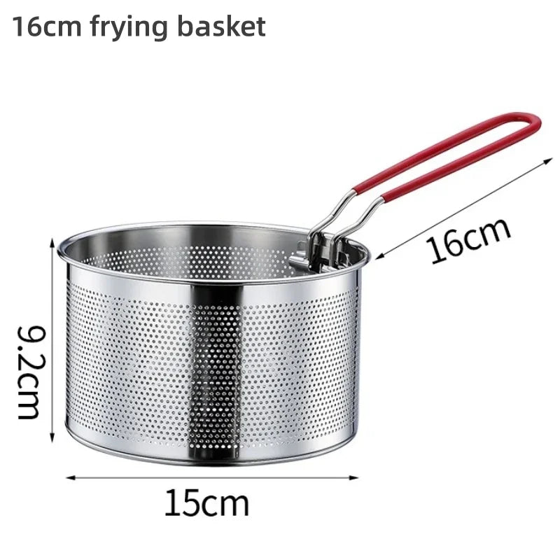 Axyaa Stainless Steel Fry Basket Strainer Spoon for Cooking French Fries