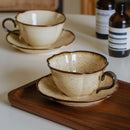 Axyaa Lace Shape Cup & Saucer Set, 240ml, Home Cafe & Office Teaware