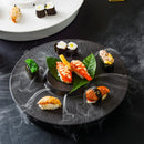 Axyaa Black Ceramic Sashimi Plate for High-Value Dining