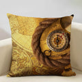 Nautical Compass Cushion Cover for Home, Office, Cafe & Car Decor - Axyaa Brand
