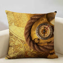 Nautical Compass Cushion Cover for Home, Office, Cafe & Car Decor - Axyaa Brand