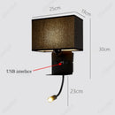Axyaa LED Fabric Wall Light with USB Charging Port and Adjustable Angle