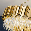 Axyaa Gold E14 Crystal Pendant Lights: Modern Luxe Dining Room LED Chandelier
