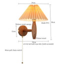 Axyaa Cream PVC LED Wall Lamps - Japanese Walnut Wood Applique Murale