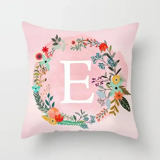 Axyaa Wreath Alphabet Pillow Cover - 45x45cm