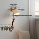 Axyaa Nordic Modern Wood Amber Glass LED Wall Sconce Stair Light FixtureLampara