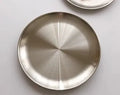 Axyaa Stainless Steel Salad Plate with Frosted Tray and Dessert Round Meal Plate