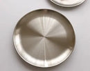 Axyaa Stainless Steel Salad Plate with Frosted Tray and Dessert Round Meal Plate