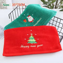 Axyaa Santa Embroidered Microfiber Towel Set for Christmas Gifts