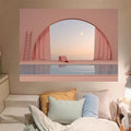 Landscape Girl Hook Tapestry by Axyaa: Custom Bohemian Style Dorm Curtain