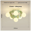 Axyaa Magic Beans Green Leaf Chandelier - Modern French Ceiling LED Hanging Lamp for Kids & Living Room