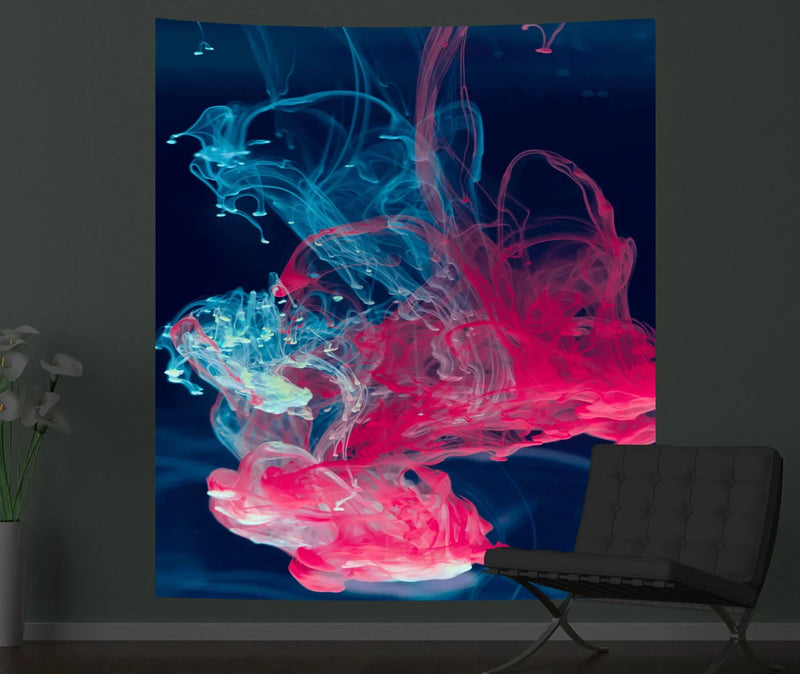 Axyaa Psychedelic Jellyfish UV-Reactive Tapestry for Bedroom and Dorm Decor