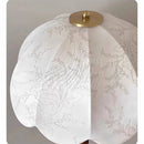 Axyaa Retro Petal Wooden Table Lamp with Fabric Shade for Bedside, Sofa, Study, Teahouse