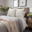 Axyaa Neutral Striped Boho Pillow Cover 50x50cm Cotton Linen Sofa Cushion Case