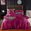 Axyaa Silky Satin Queen Duvet Cover Set - Luxury King Size Bedding
