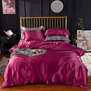 Axyaa Silky Satin Queen Duvet Cover Set - Luxury King Size Bedding