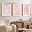 Pink Matisse Abstract Leaf Canvas Print by Axyaa