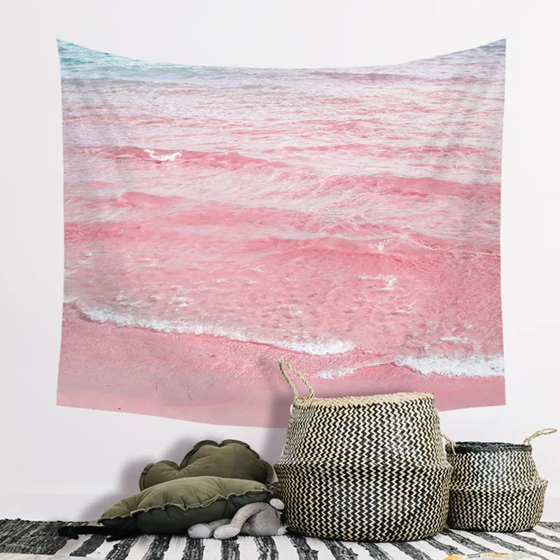 Axyaa Pink Kawaii Wall Hanging Tapestry for Living Bedroom Decor