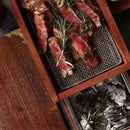 Axya Carbon Fire Steak BBQ Box Smoked Meat Wooden Tableware Set