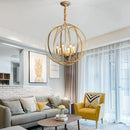Axyaa Gold Vintage Metal Chandelier Pendant Lamp for Dining Room Kitchen Bedroom