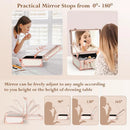 Axyaa LED Mirror Makeup Train Case with Dividers and Brush Holder