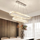 Axyaa Crystal Chandelier Pendant Light - Modern Luxury Dimmable LED Oval Lustre