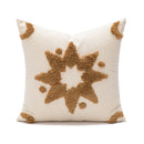 Axyaa Black Coffee Ivory Tufted Star Cushion Cover 45x45cm 30x50cm
