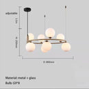 Axyaa Glass Ball Pendant Ring Light for Home Decor