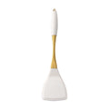 Axyaa White Gold Silicone Kitchen Utensils Set - Heat-resistant, Pasta Colander Shovel & Turner