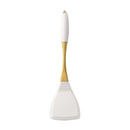Axyaa White Gold Silicone Kitchen Utensils Set - Heat-resistant, Pasta Colander Shovel & Turner