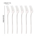 Axyaa 6Pcs Dinner Fork Set Stainless Steel Silverware Cutlery Mirror Flatware