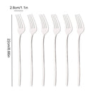 Axyaa 6Pcs Dinner Fork Set Stainless Steel Silverware Cutlery Mirror Flatware