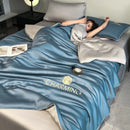 Axyaa Luxury Embroidery Summer Blanket - Lightweight Cooling Quilt - Soft Skin-friendly Comforter