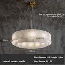 Axyaa Luxury Marble Brass Pendant Light - Nordic Gold Chandelier for Home and Office