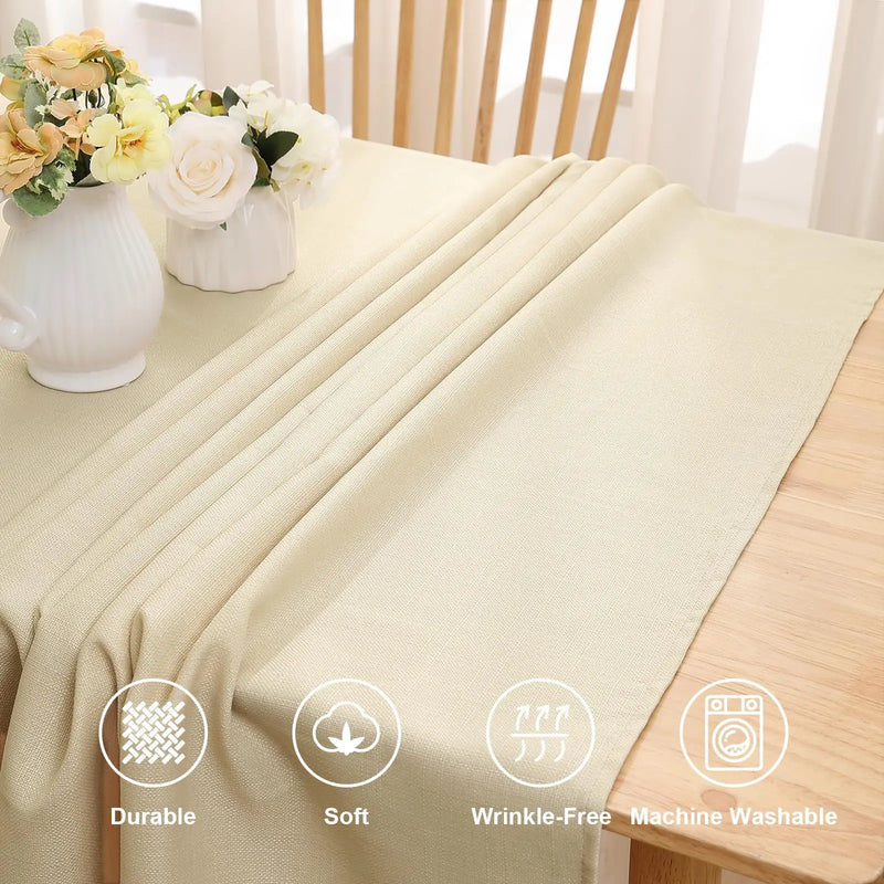 Axyaa Solid Color Tablecloth: Banquet & Party Linens, Washable Rectangle/Round Table Cloth