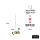 Axyaa LED Wall Lamp 350° Rotation Modern Wall Light, Touch Switch, Adjustable Gold