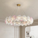 Axyaa French Crystal Chandelier and American Retro Flower Lamp
