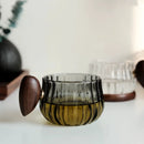 Axyaa High Borosilicate Glass Tea Cup with Wooden Handle, Large Capacity