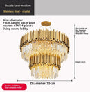 Axyaa Gold Crystal LED Chandelier for Home Décor Lighting